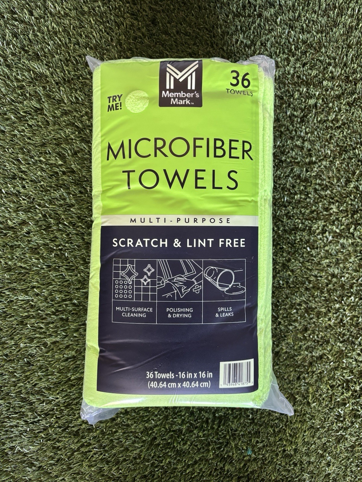 Member’s Mark 16″ x 16″ Microfiber Towels, 36 Count (Green)