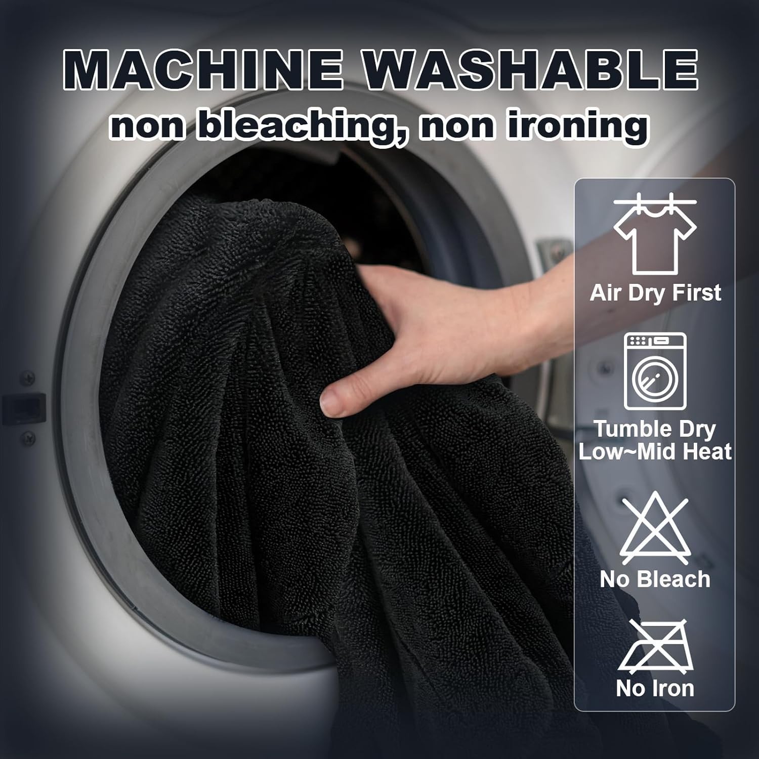 2-Pack Car Drying Towel (28″ x 36″),1500 GSM Double Sided Microfiber Towels for