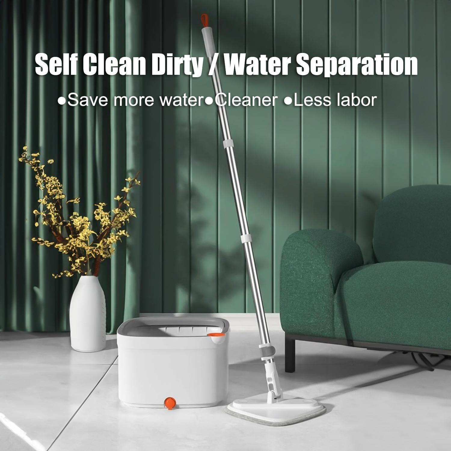 Spin Mop and Bucket System, Includes Spin Mop, Dual Compartment Mop Bucket fas