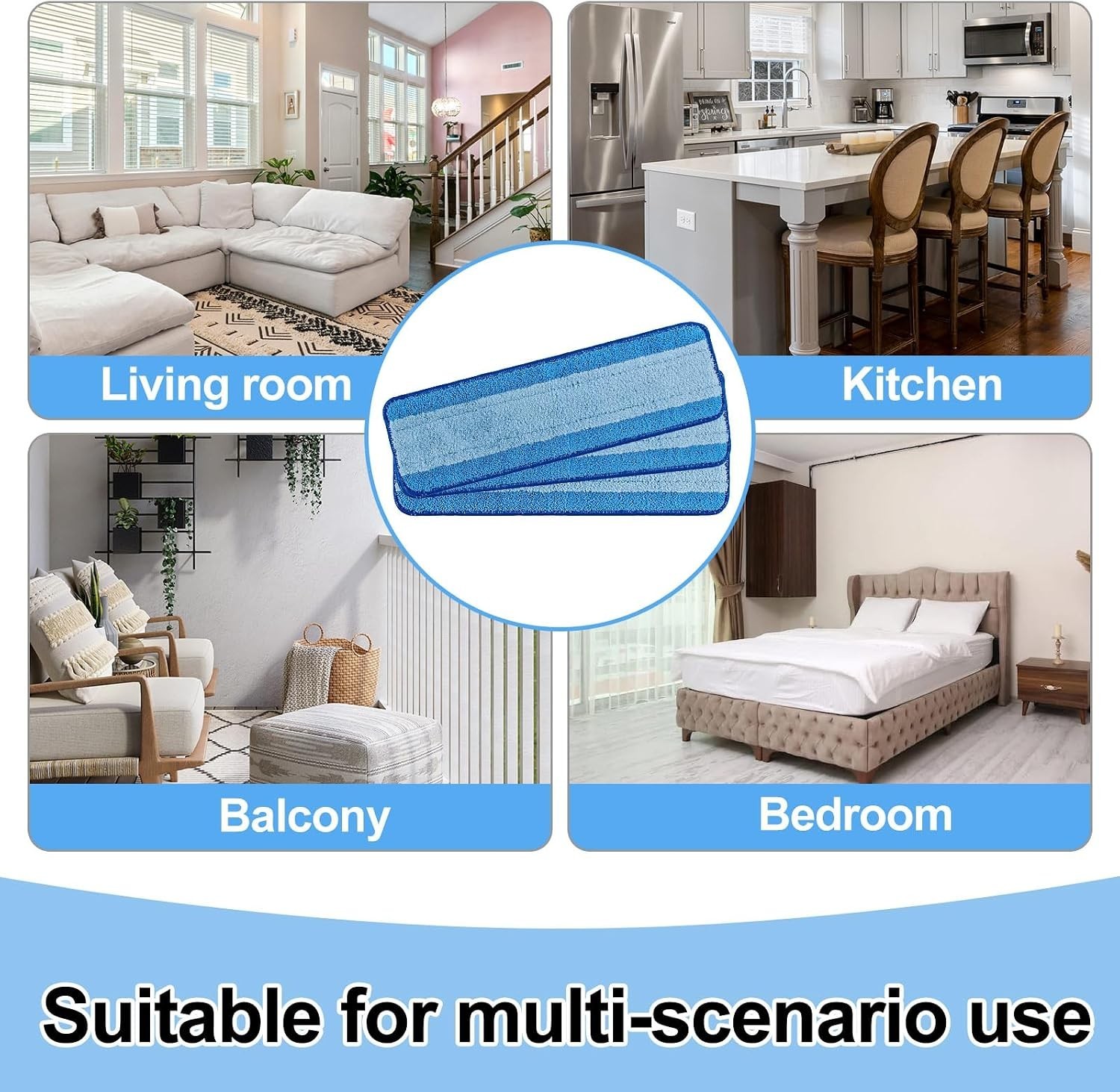 Microfiber Cleaning Pad for Bona, 3 Pack 18 Inch Mop Cleaning Pads for Bona H…