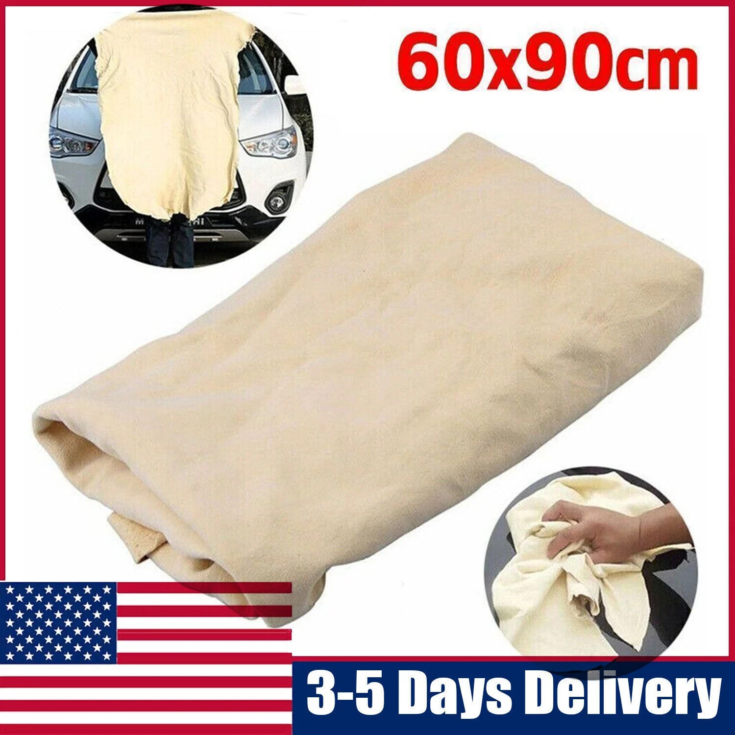 Car Cleaning Cloth Washing Absorbent Drying Shammy Towel Natural Chamois Leather