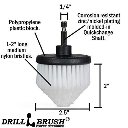 Multipurpose Cleaning Brush Set – Drill Brush White, Yellow, Green, Red, Black