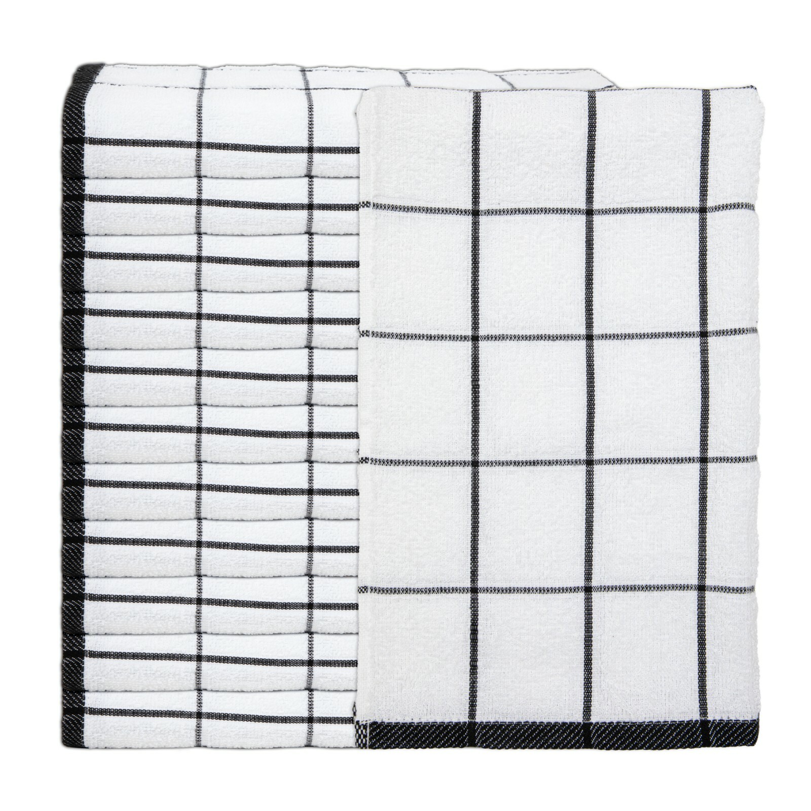 Kitchen Towel Packs of 12 – 100% Cotton – 15 x 25 – Striped Color Options