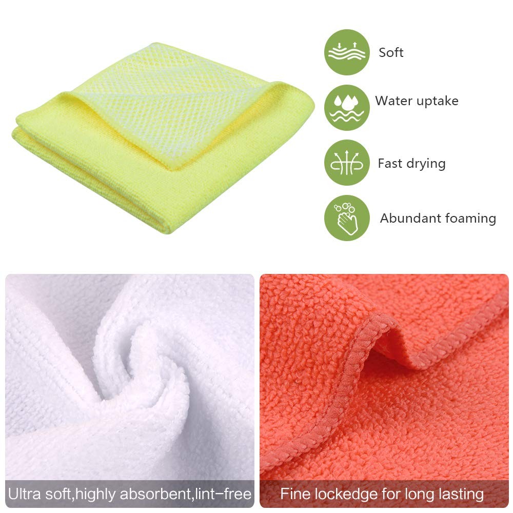 Microfiber Dish Cloths for Washing Dishes Towels Best Kitchen Washcloth Cleaning