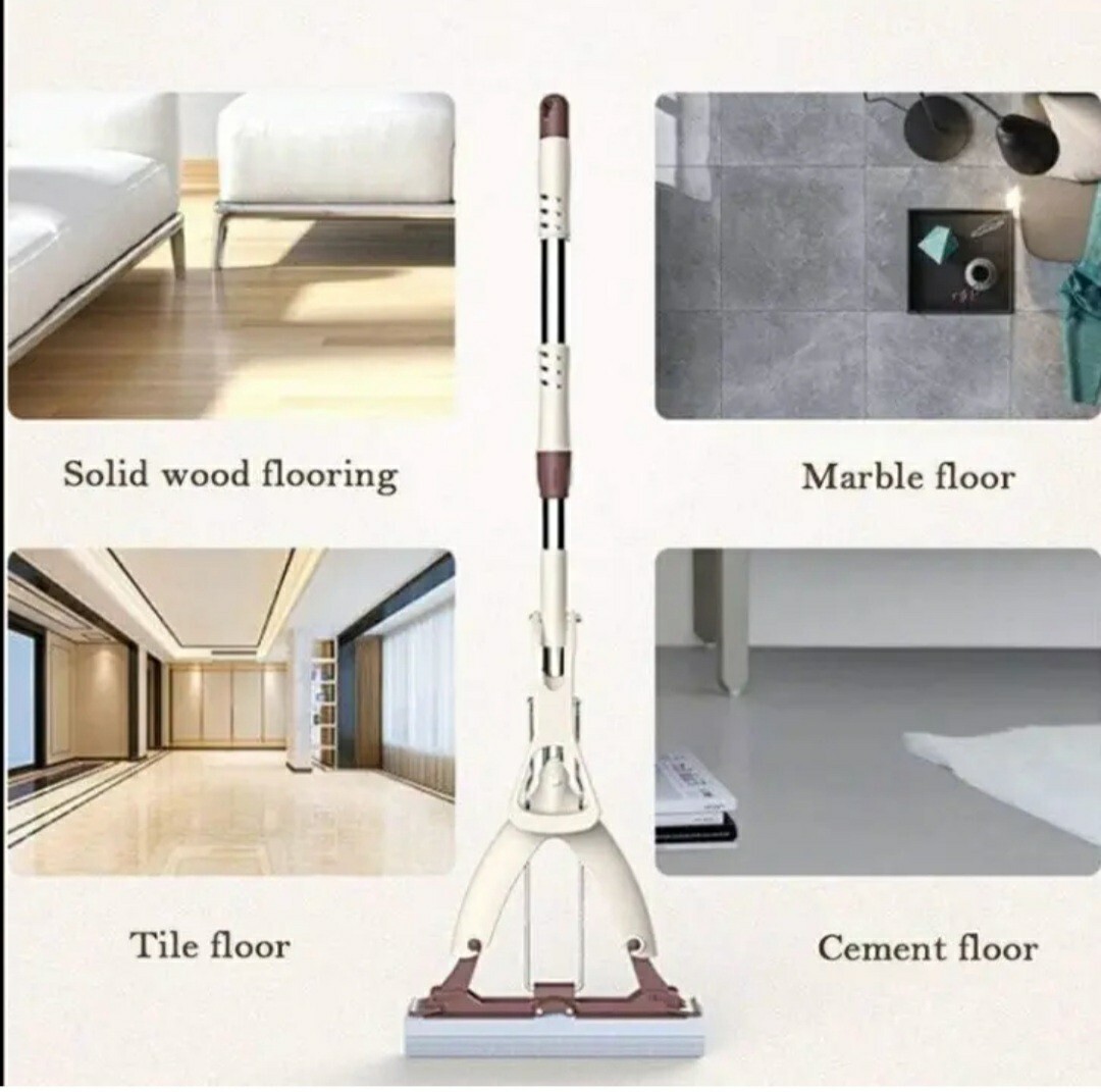 PVA Sponge Mop, Large 13″ Mop Pad, Adjustable Height, New in box!