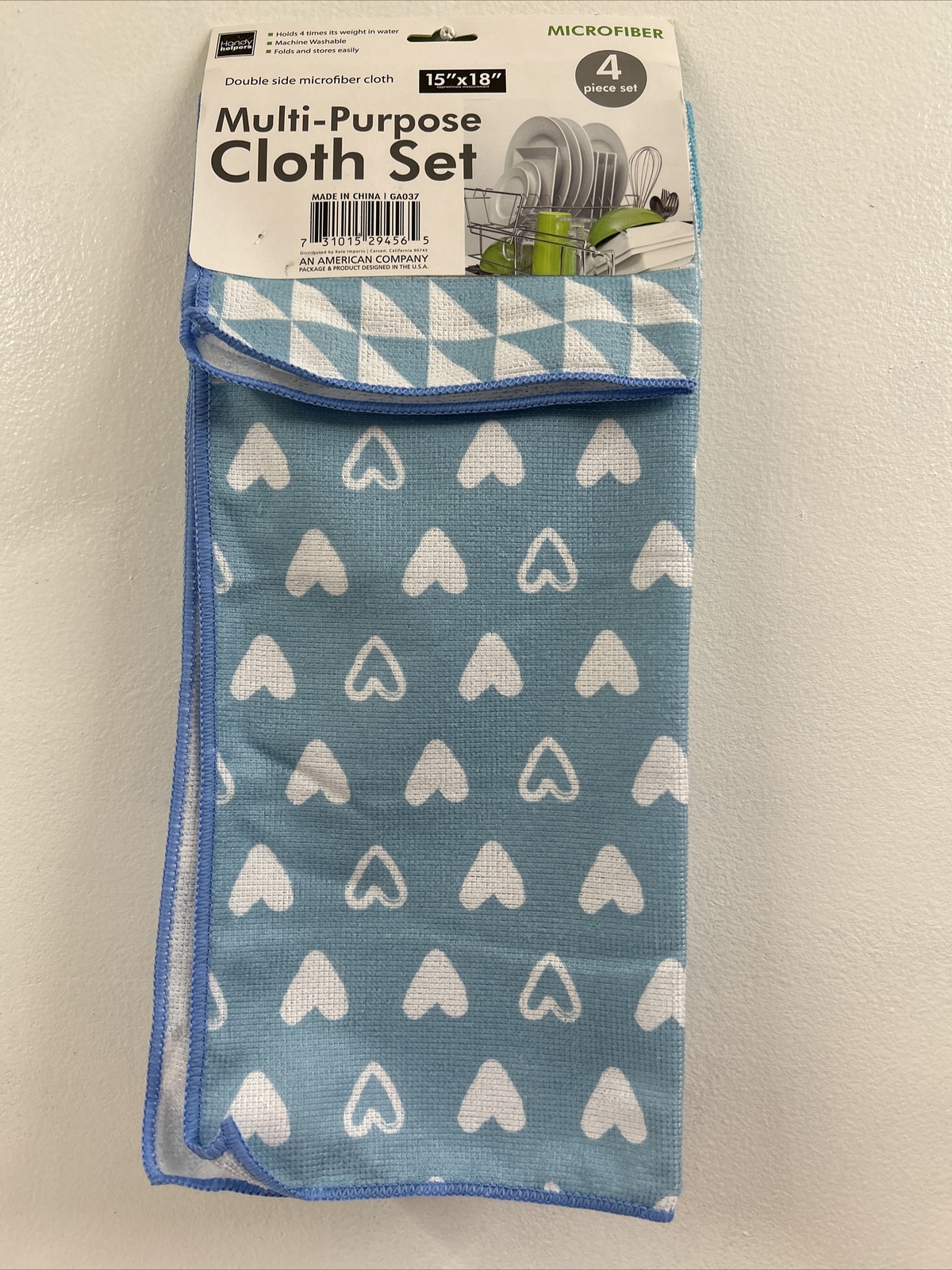 Lot Of 2 Handy Helpers 4 Pack Multi-Purpose Microfiber Cloths Size 15”X18” NEW