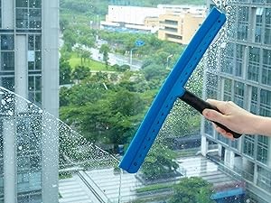 15 inch Blue Windshield Squeegees, All-Purpose Streak-Silicone Squeegee for