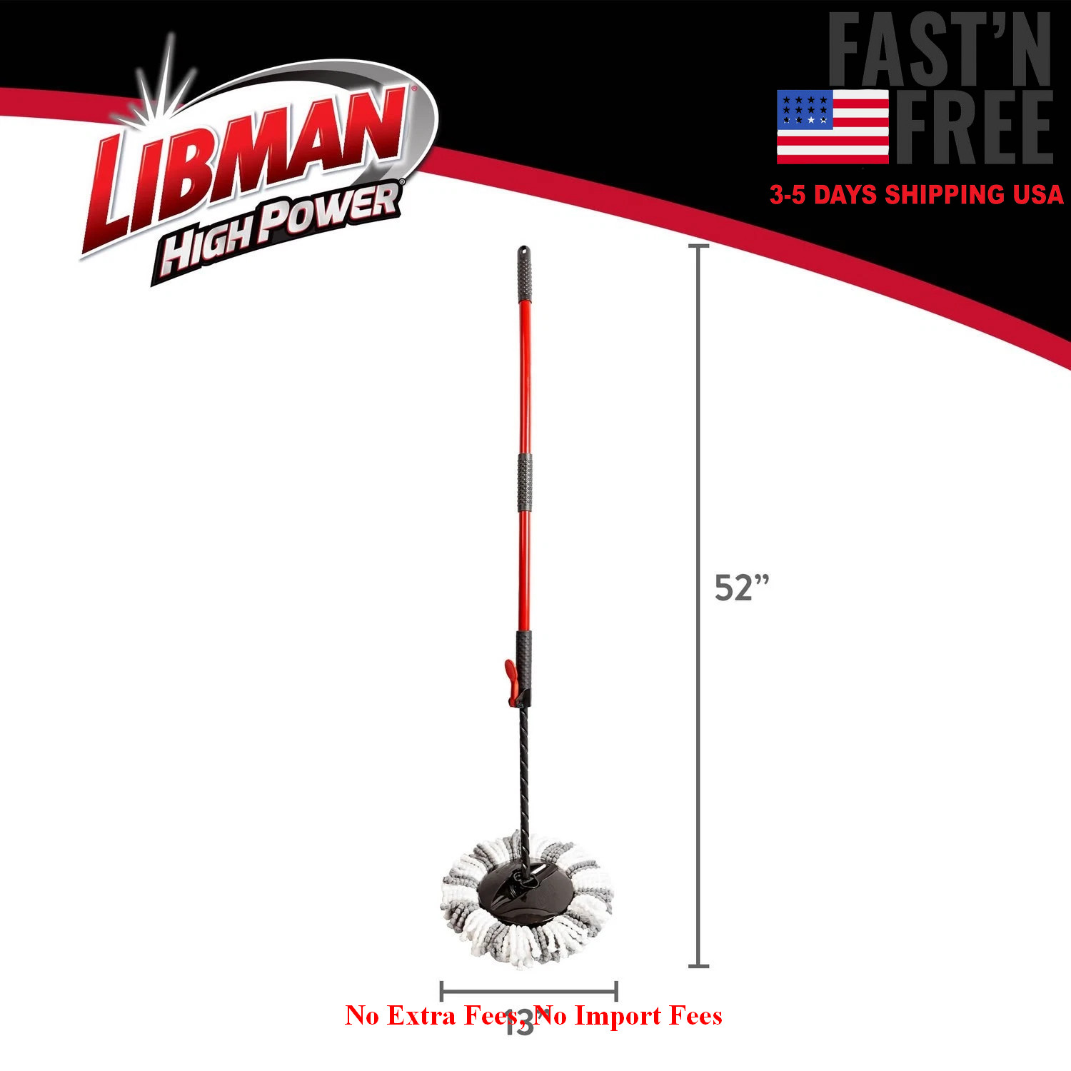 Libman Microfiber Spin Mop System High Power Professional Grade Floor Mop, NEW