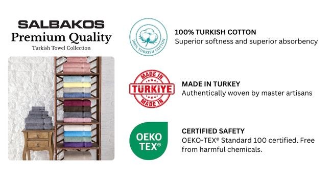 100% Turkish Cotton Bath Towel Set of 4 27×54 inch | Heirloom Quality | Hotel &