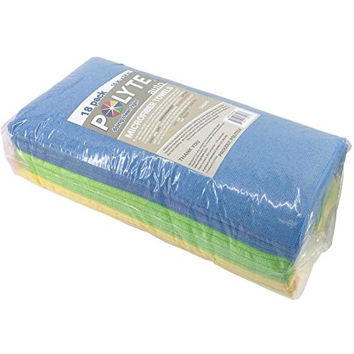Microfiber Cleaning Towel (16×24 in, 18 Pack, Blue,Green,Yellow)