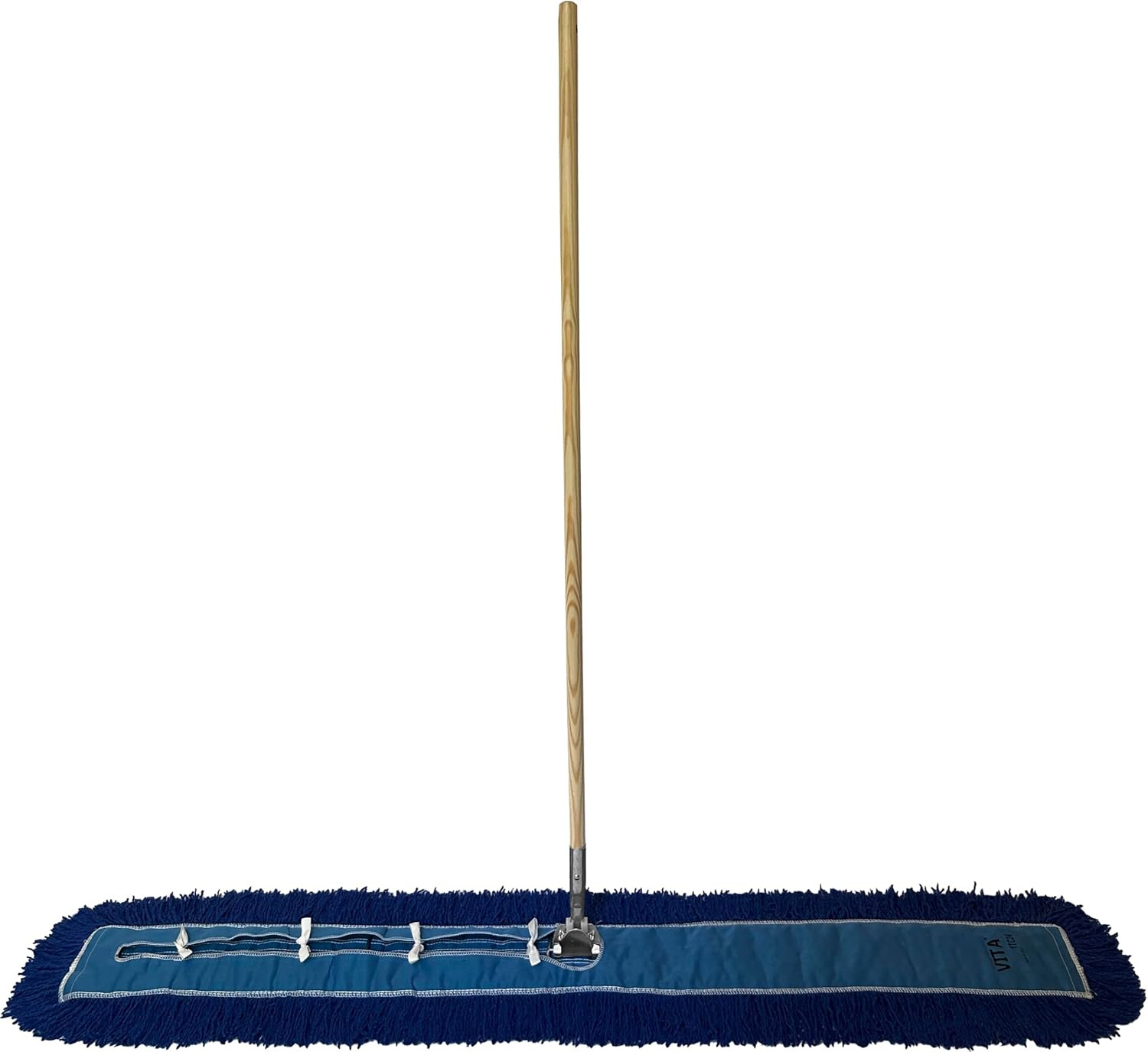 Industrial Dust Mop Kit – Includes 60 Inch Blue Twisted Closed Loop Mop Head, Wo