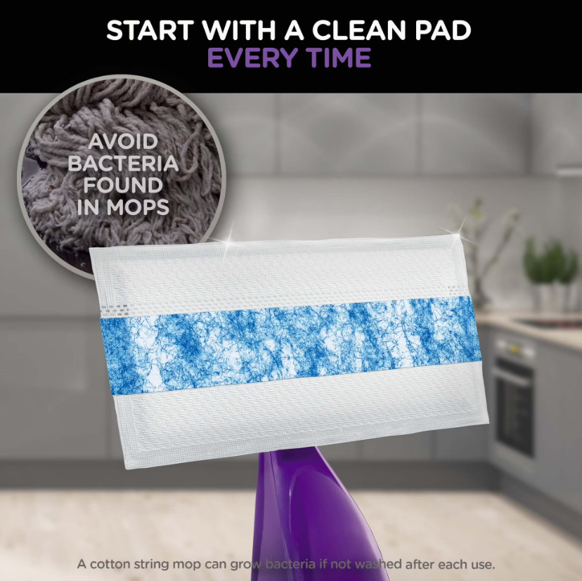 Spray Mop Floor Cleaner Kit Wood Laminate Tile Microfiber Pads Fresh Scent