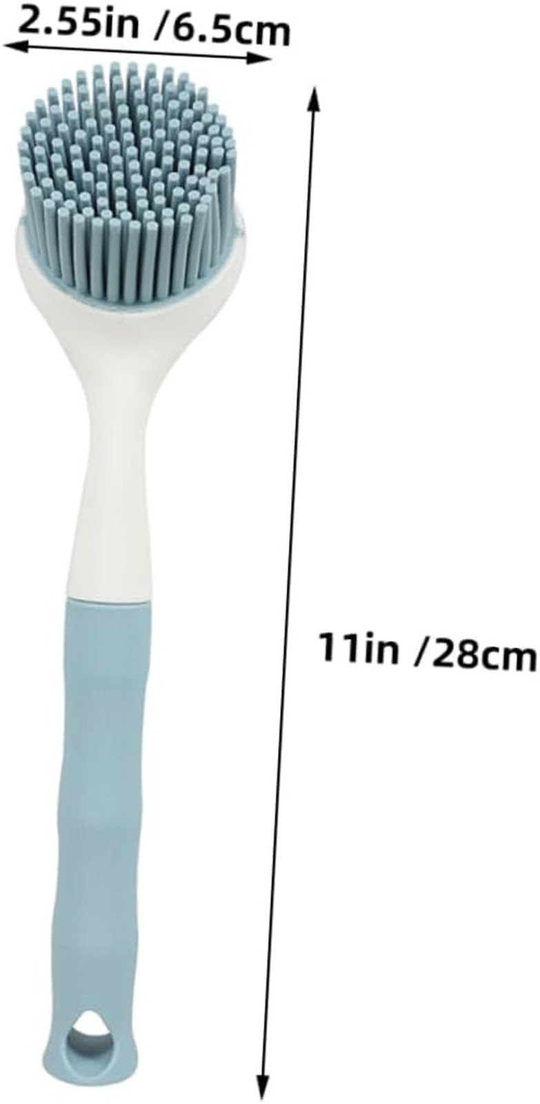 2Pcs Kitchen Brush Non-Stick Silicone Dish Scrubber with Long Handle Durable Pot