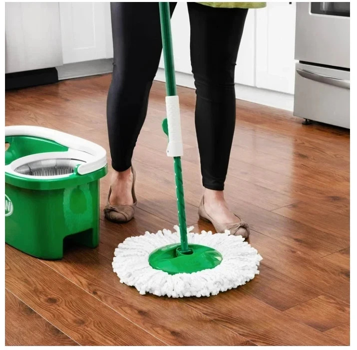 Libman All-in-One Tornado Spin Mop Floor Cleaning Kit, Advanced Microfiber Head