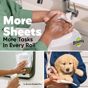 Paper Towels Quick Size, White, 2 Family Triple Rolls = 6+ Regular Rolls