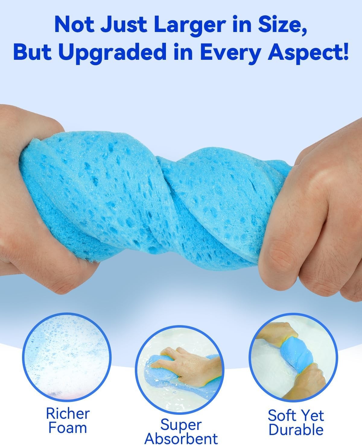 Car Wash Sponges, Large Multi-Purpose Foam Cleaning Sponges, 3-Pack | 9.1″ x …