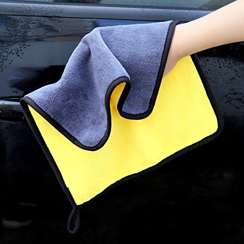 Ultrasoft, Large, Thick and Quick Drying Car 6pack,16 X 16inches Grey-yellow