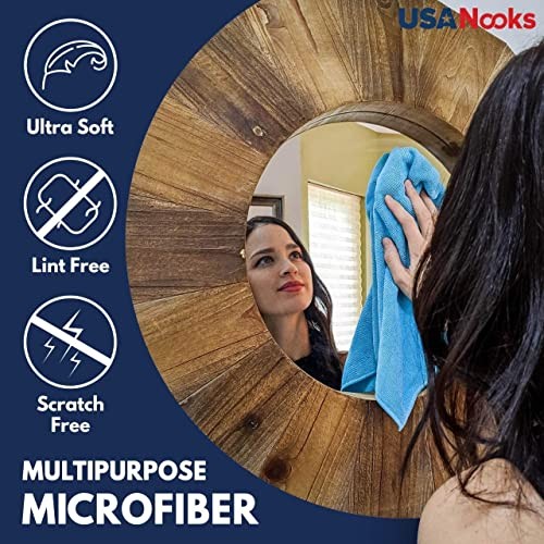 USANOOKS Microfiber Cleaning Cloth – 12Pcs 12.5×12.5 inch 12 pack, Multicolor