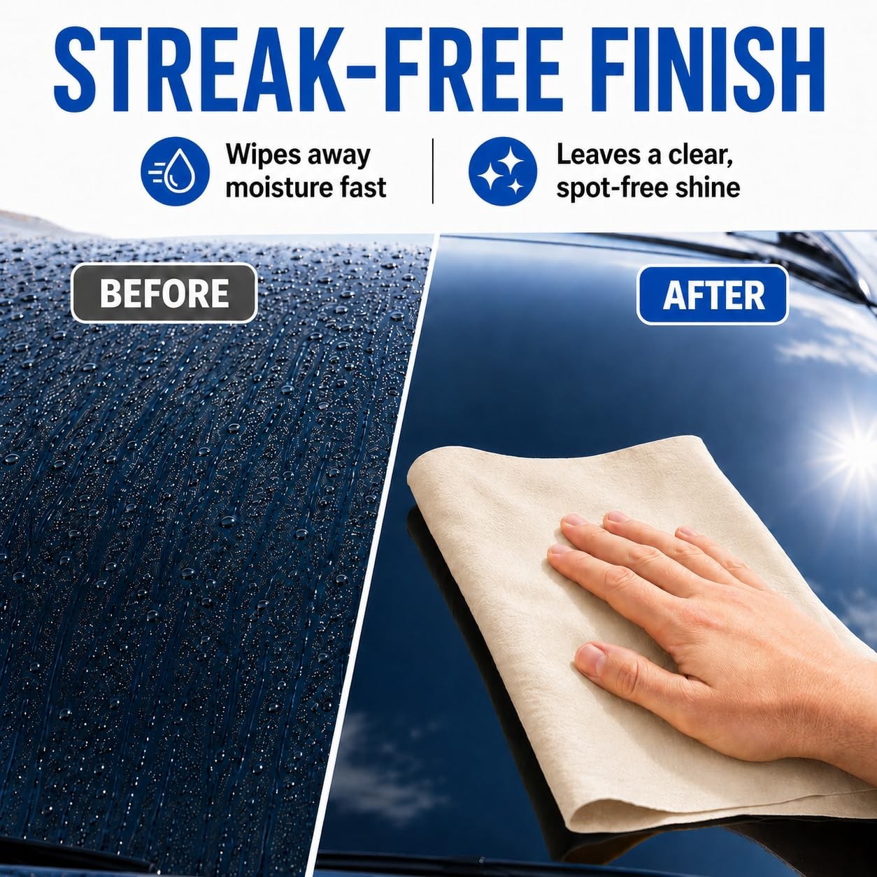 Chamois Cloth for Car – Sheepskin Cleaning Cloth Car Drying Towel Real Sheepskin