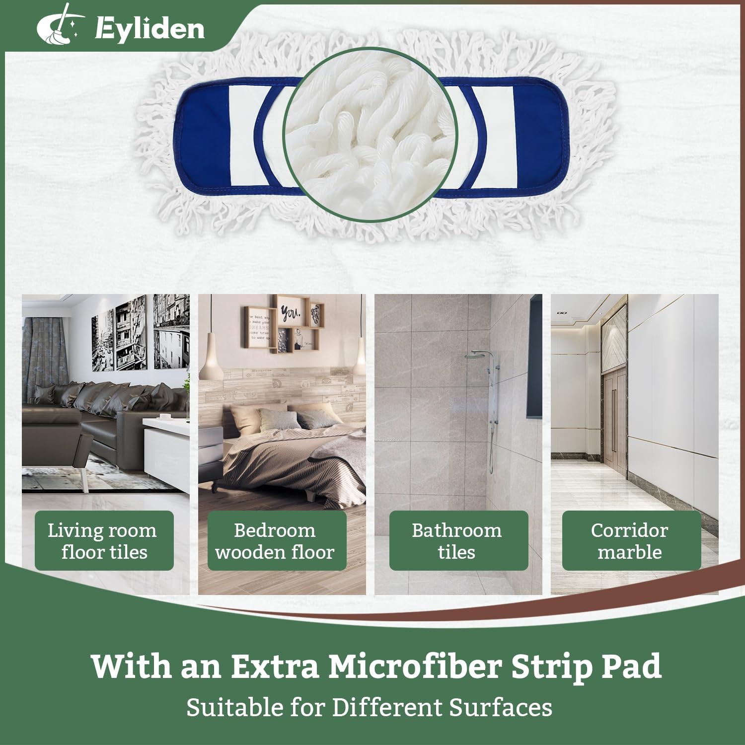 Dust Mop with Reusable Washable Pads – One-Touch Pad Release, Height Adjustab…