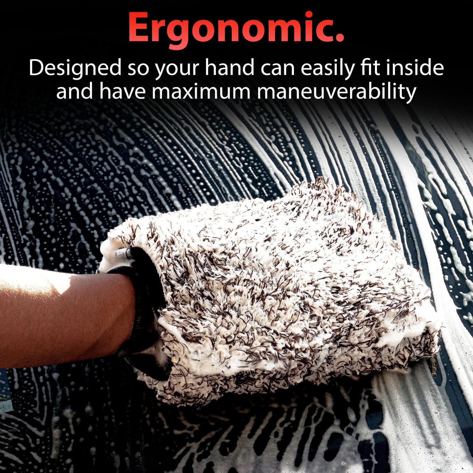 Adam’s Polishes Microfiber Car Wash Mitt, Car Sponge Wrapped in Soft, Plush F…