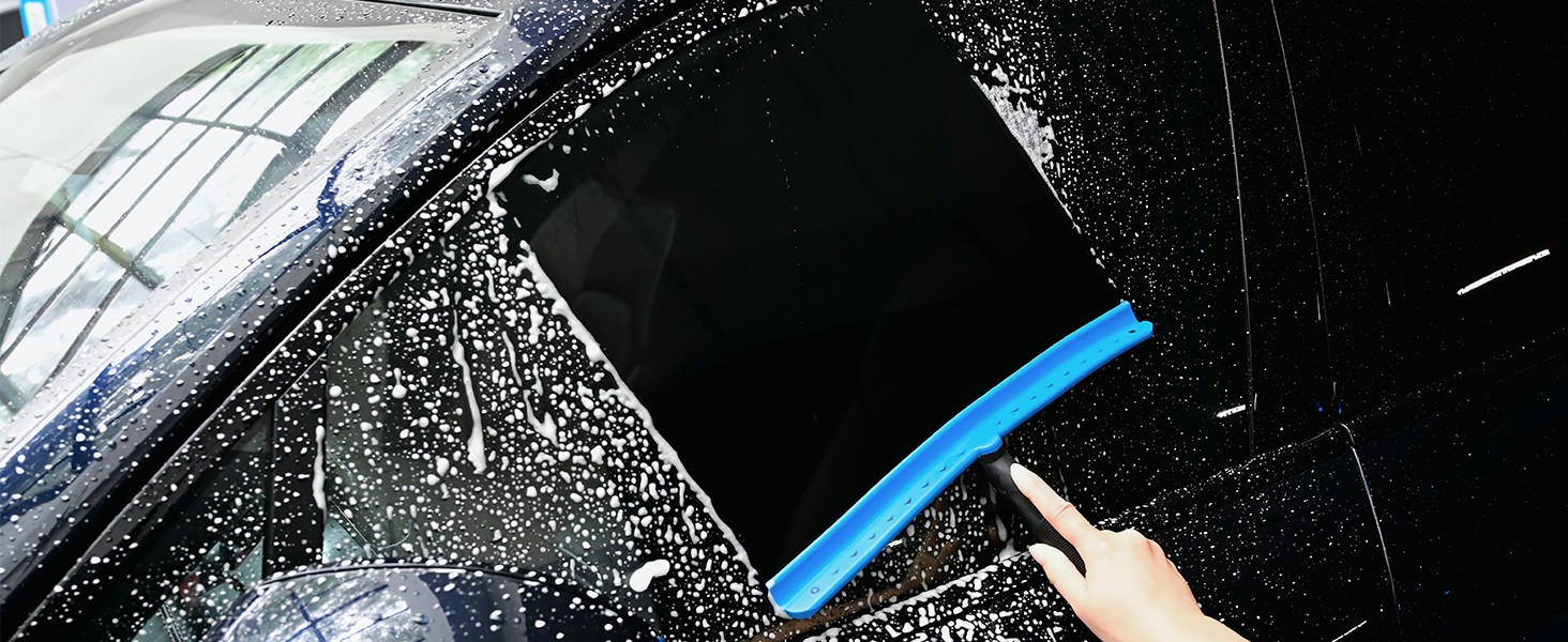 15 inch Blue Windshield Squeegees, All-Purpose Streak-Silicone Squeegee for