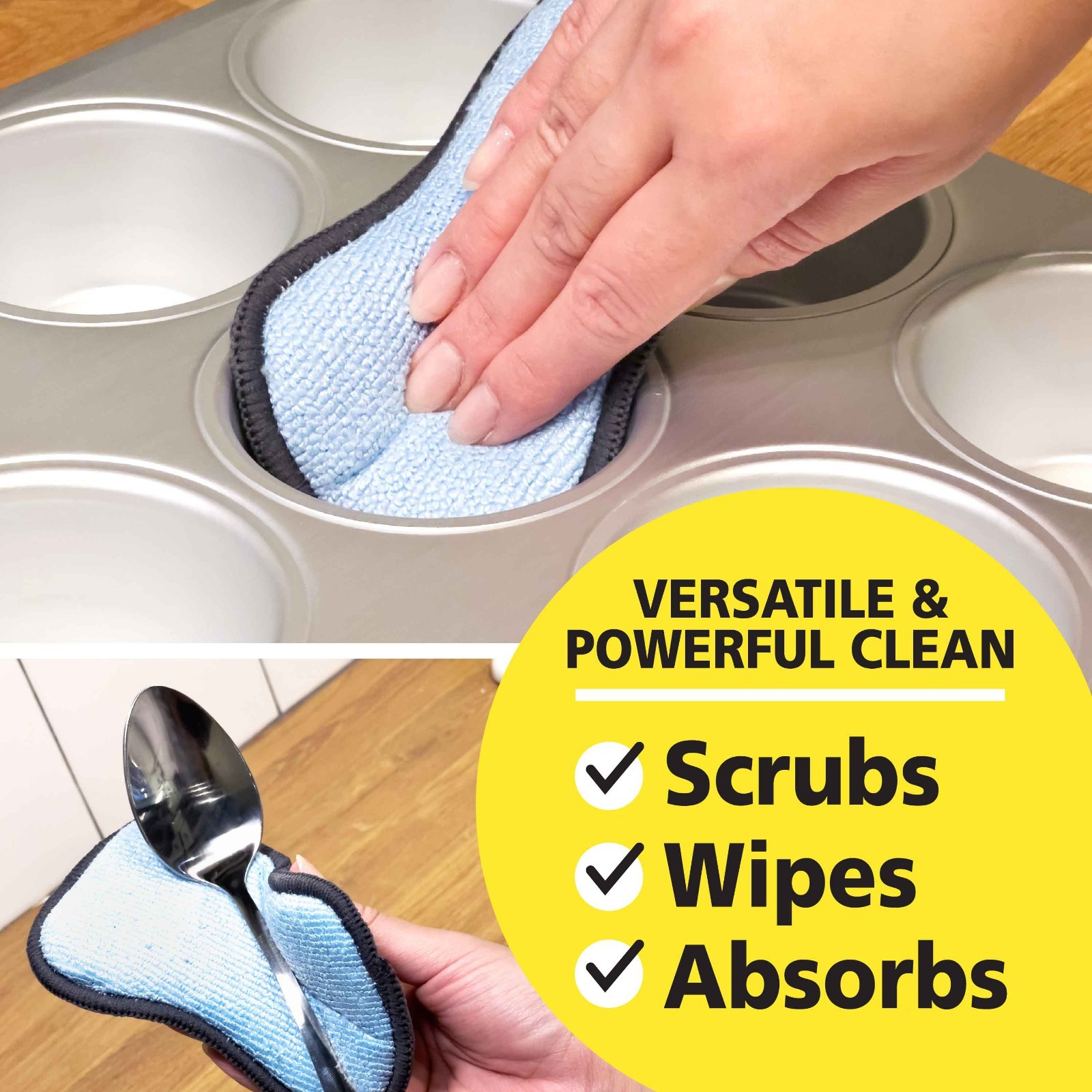 Original Tuff-Scrub 2in1 Microfiber Cleaning Sponge Pads, Highest Quality 24Pads