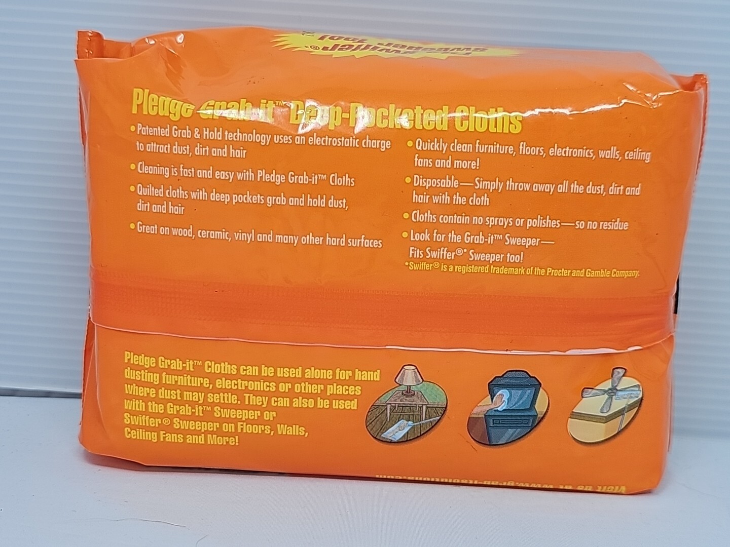 Pledge Grab It Refills Disposable 16 Dry Dusting Cloths READ Orange Citrus Scen5
