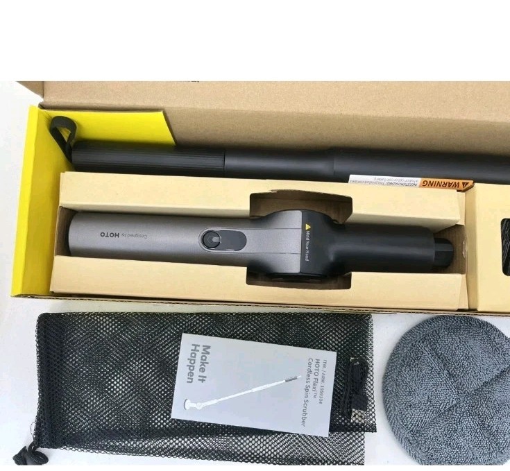 HOTO Flexi Cordless Spin Scrubber with Telescoping Handle & Multi-Surface Brush