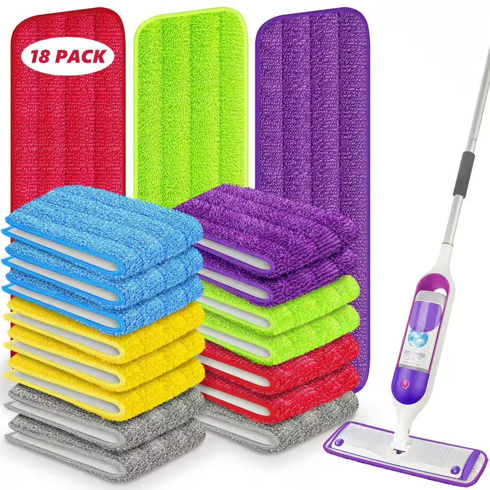 13 In. to 15 In. Reusable Multiple Colors Mop Pads Compatible with Swiffer Power