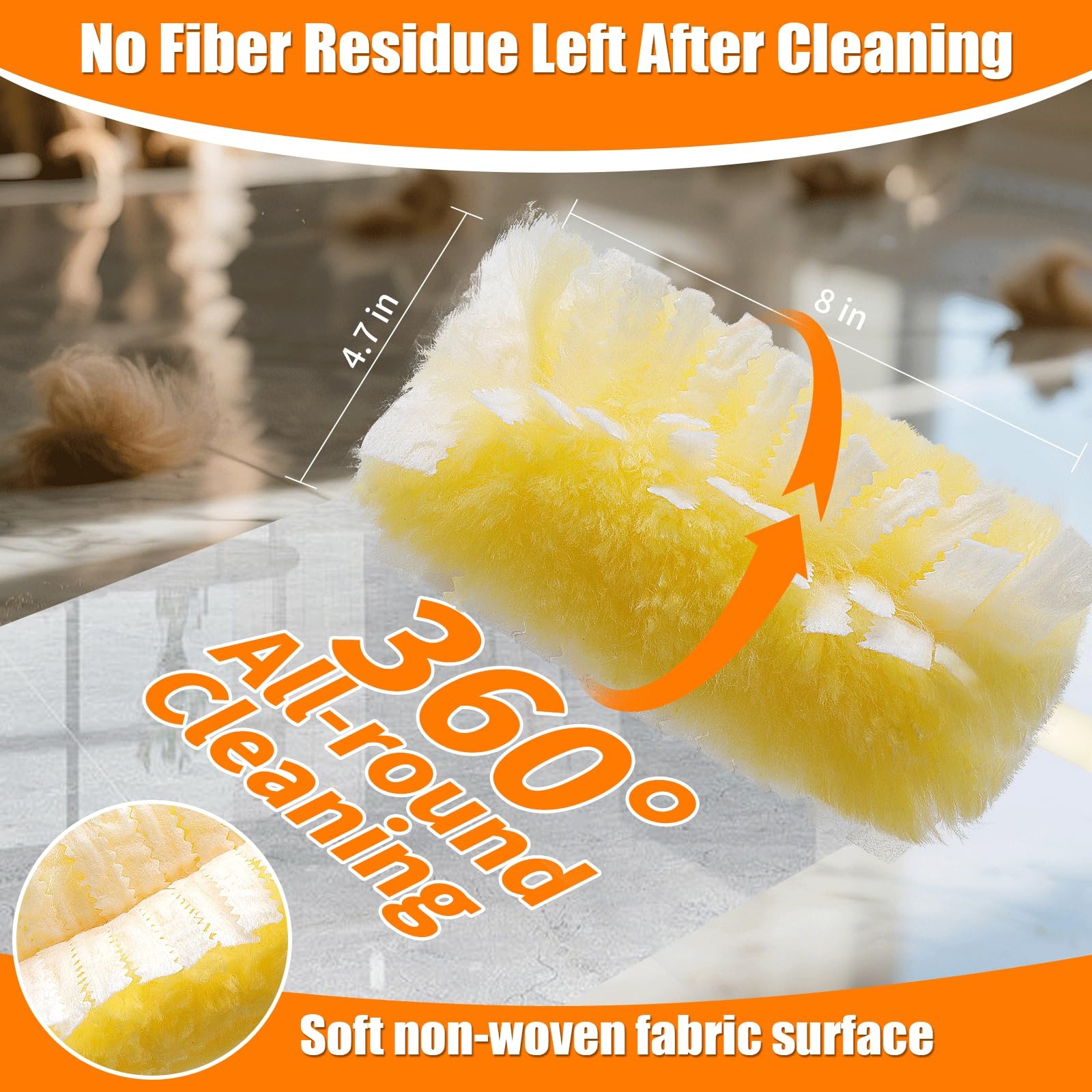 Senowi 50 Count 360° Heavy Duty Duster Refills Compatible with Swiffer, Larger