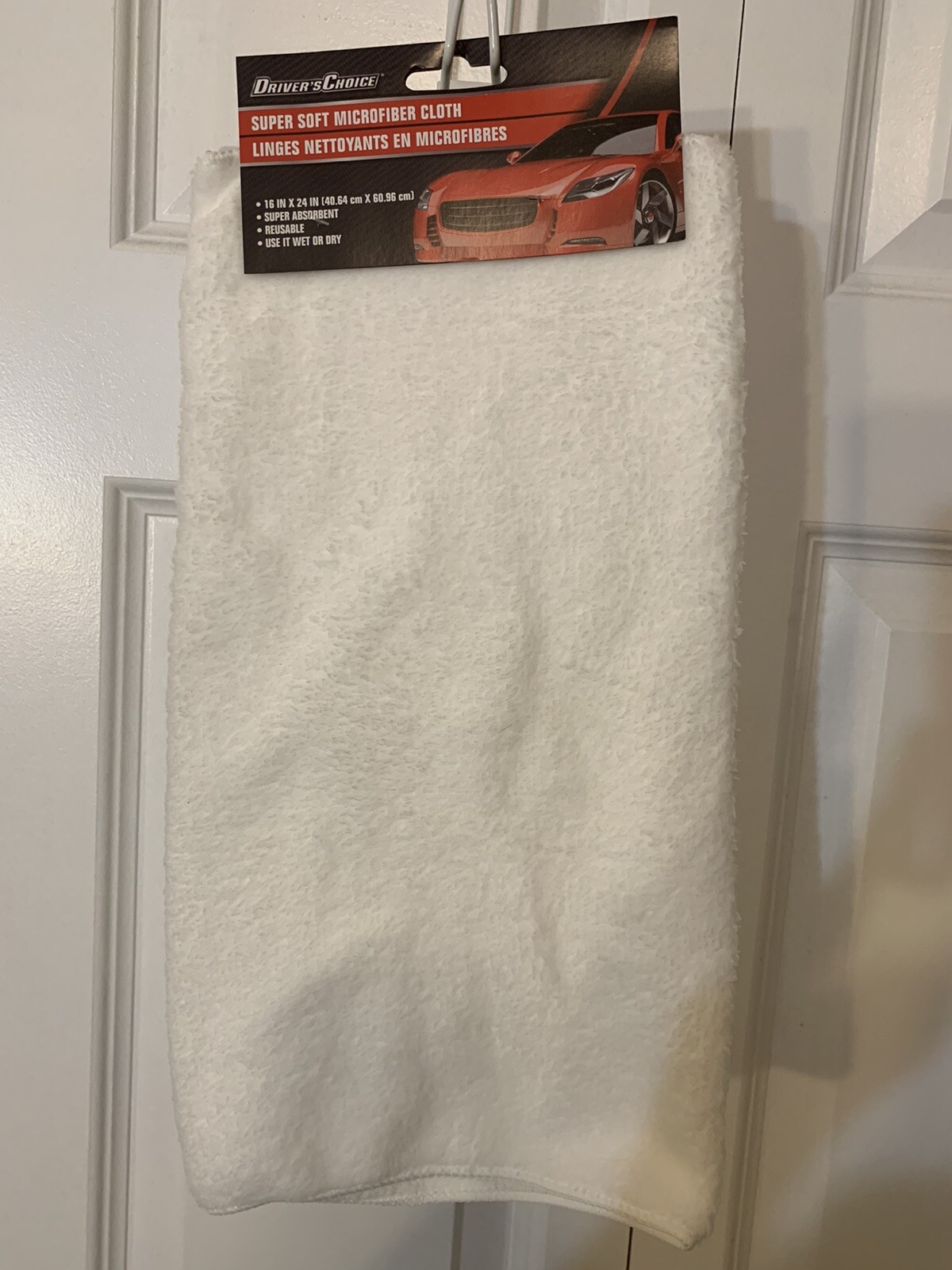 New DRIVER’S CHOICE White SUPER SOFT Reusable MICROFIBER CLOTH 24″ X 16″ CAR
