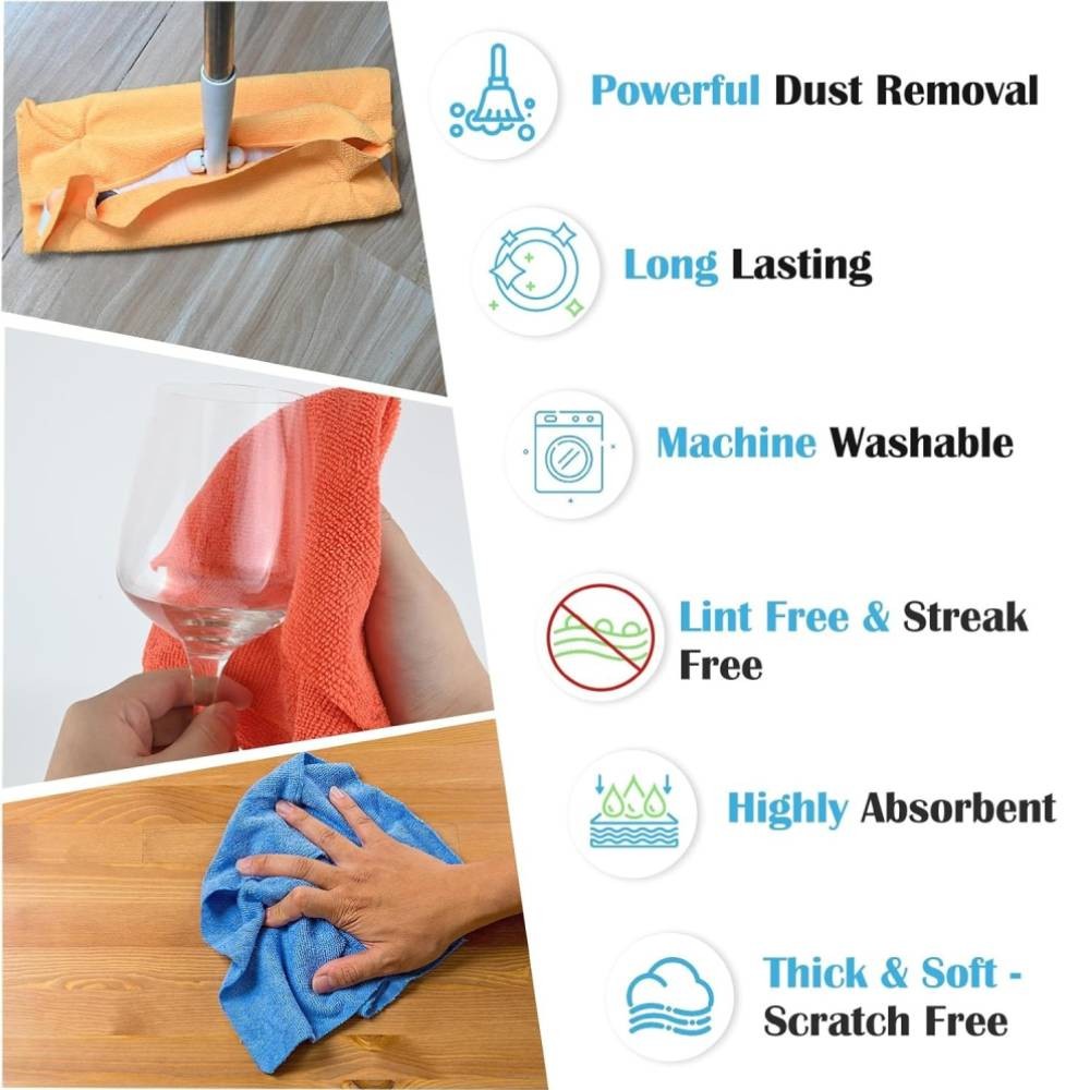 Set of 2/10/50 pcs Microfiber Cleaning Cloth Towel Rag Car Polishing Detailing