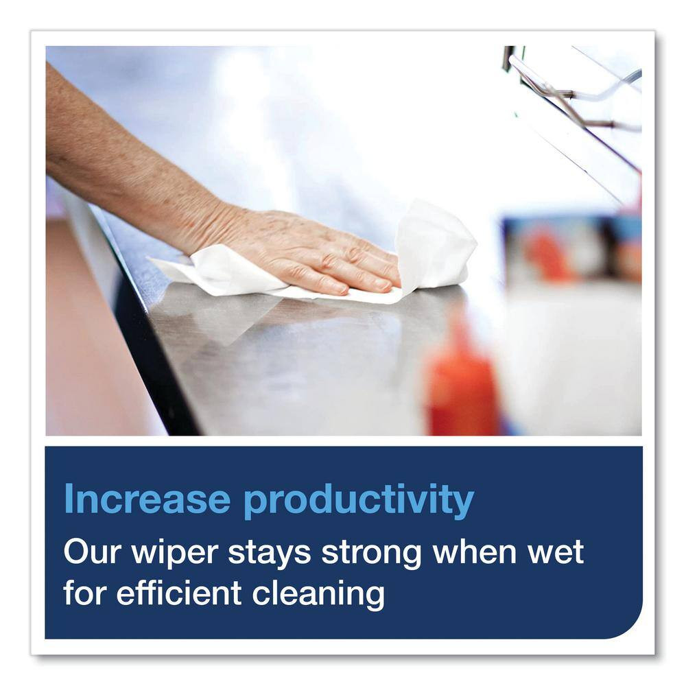 Heavy-Duty Paper Wiper Quarter-Fold, 12.5 In. X 13 In., White, 56/Pack, 16 Packs
