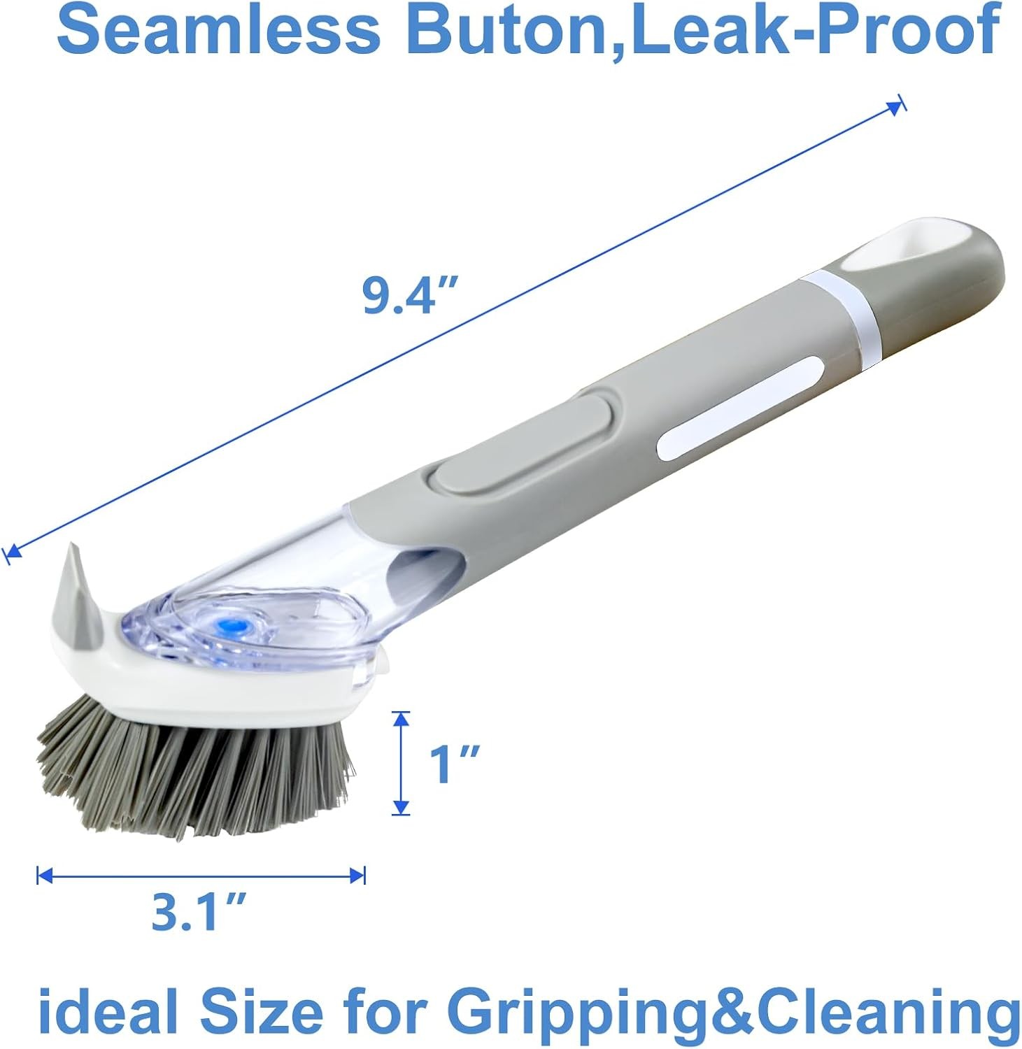 Dish Brush with Soap Dispenser & 3 Pack Dishwashing Sponge Refills Non Scratch,