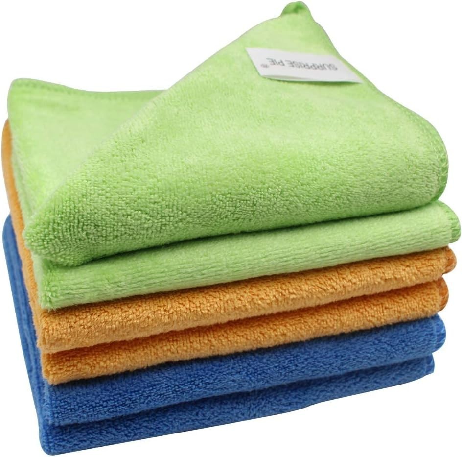 Multi-Colored Thick Microfiber Cleaning Cloth Set – Lint-Free & Durable, 6 Pack