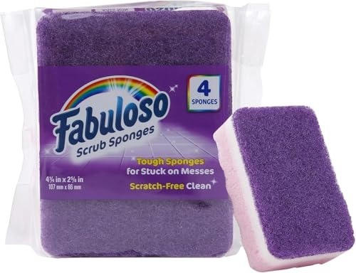 Scratch-Free Kitchen Dish Sponges Purple Cellulose Scrubber Sponge with Scour…