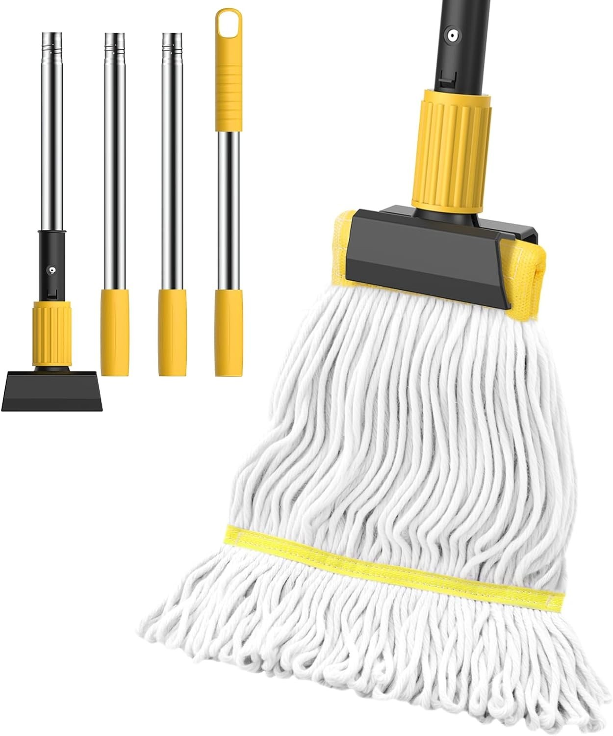 Heavy Duty String Wet Mop for Floor Cleaning, Commercial Industrial Cotton Mops