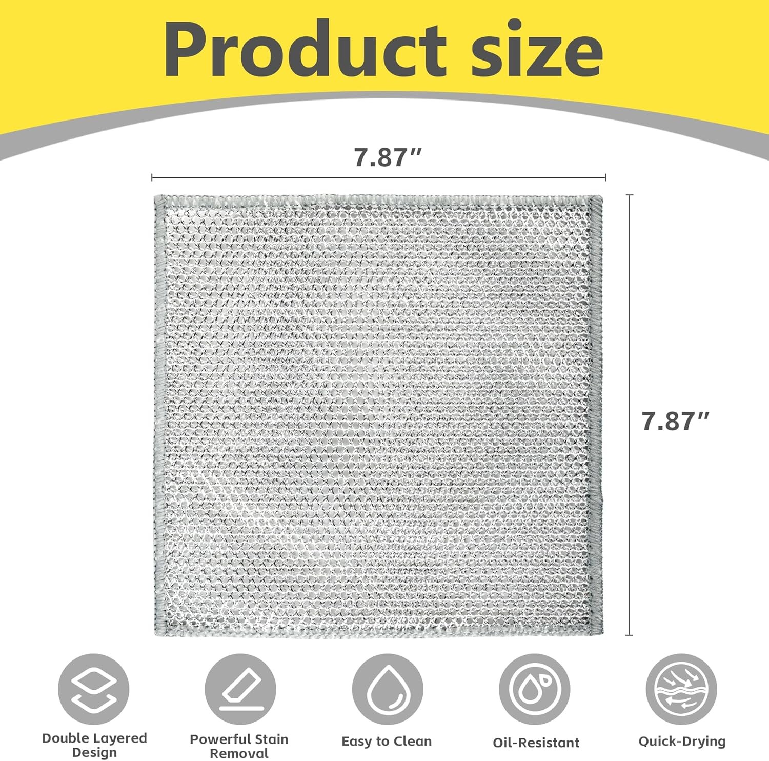 Double-Layer Wire Dishwashing Rag, Non Scratch Wire Dishcloth,