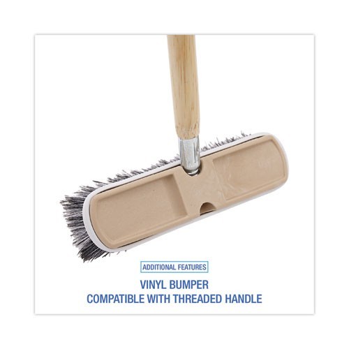 Boardwalk 10″ Brush with Vinyl Bumper, Black/White Polystyrene Bristles