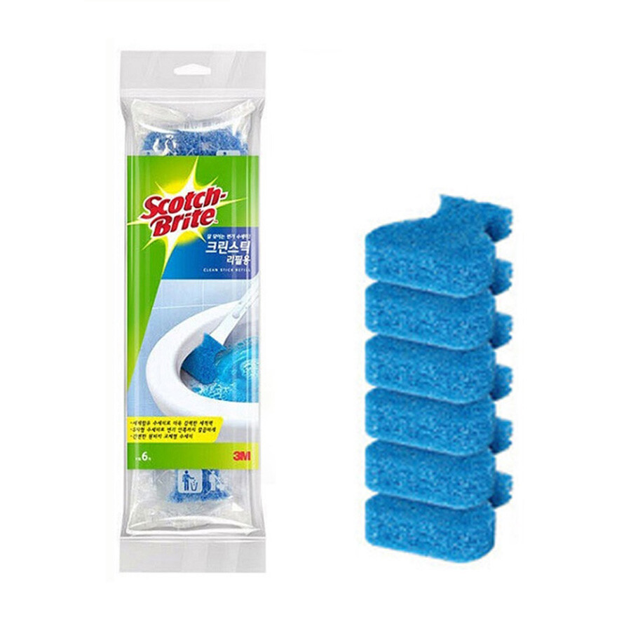 3M Scotch Brite Disposable Toilet Bowl Cleaner Scrubber Brushes 6 Refills