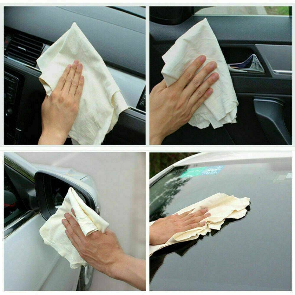Natural Chamois Leather Car Cleaning Cloth Wash Drying Towel Absorbent Rag US