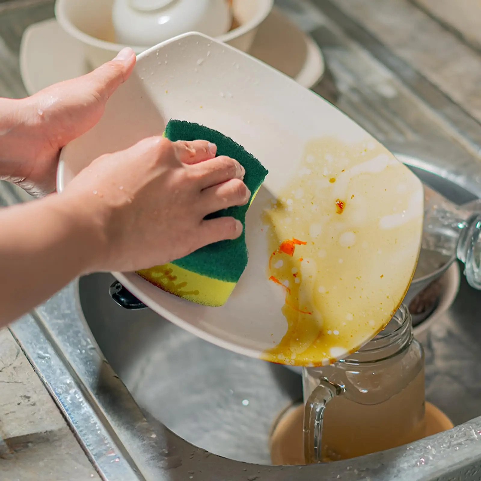 10pcs Cleaning Sponges Dish Scrubber Soft & Heavy Duty Microfiber Kitchen Sponge