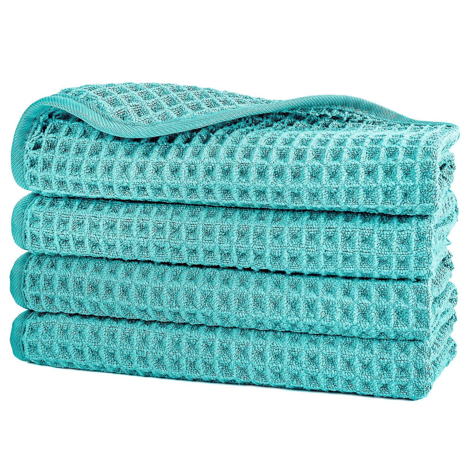 430 GSM Microfiber Lint Free Washcloth Face Towel, 13 x 13 in, 4 Pack (Waffle…