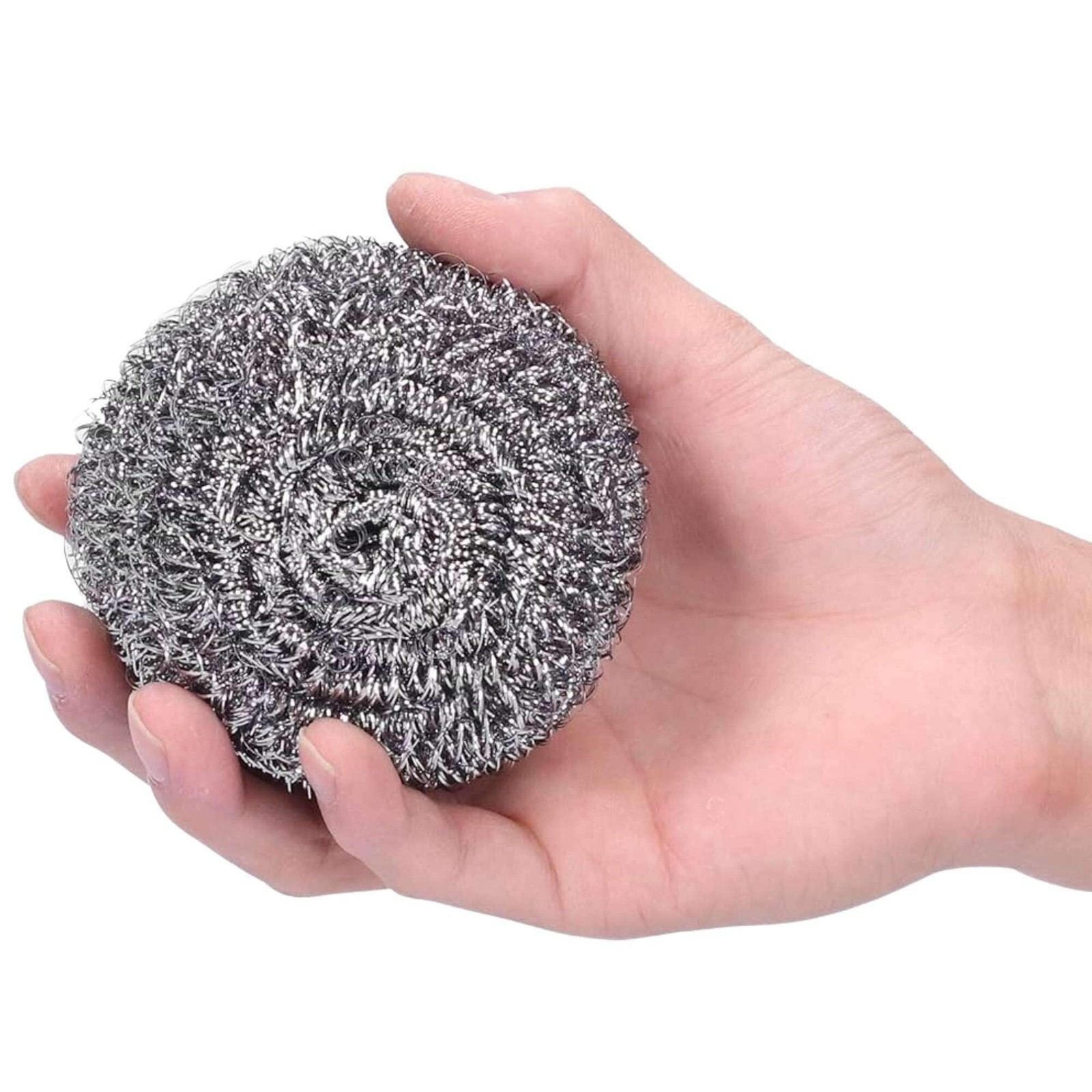 Silver Large Stainless Steel Scrubber Balls: 3 Pack