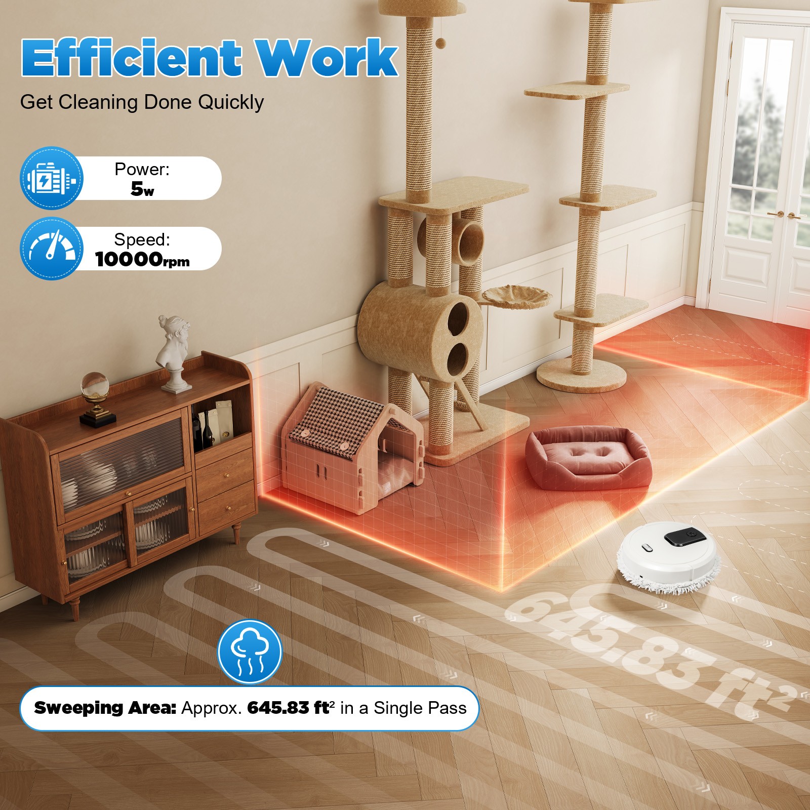 3 In 1 Smart Robot Floor Sweeper and Mopping Machine with USB Charging