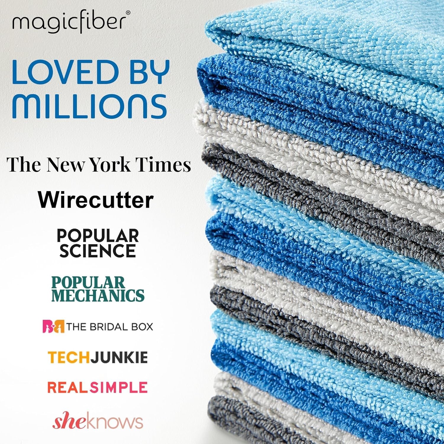 MagicFiber Microfiber Cleaning Cloth 12 Pack Large 13×11 Reusable Dust Cloths
