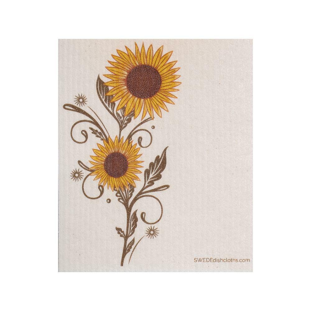 Swedish Dishcloth (Mixed Sunflowers) Set of 4 (One of each design) Paper Towel R