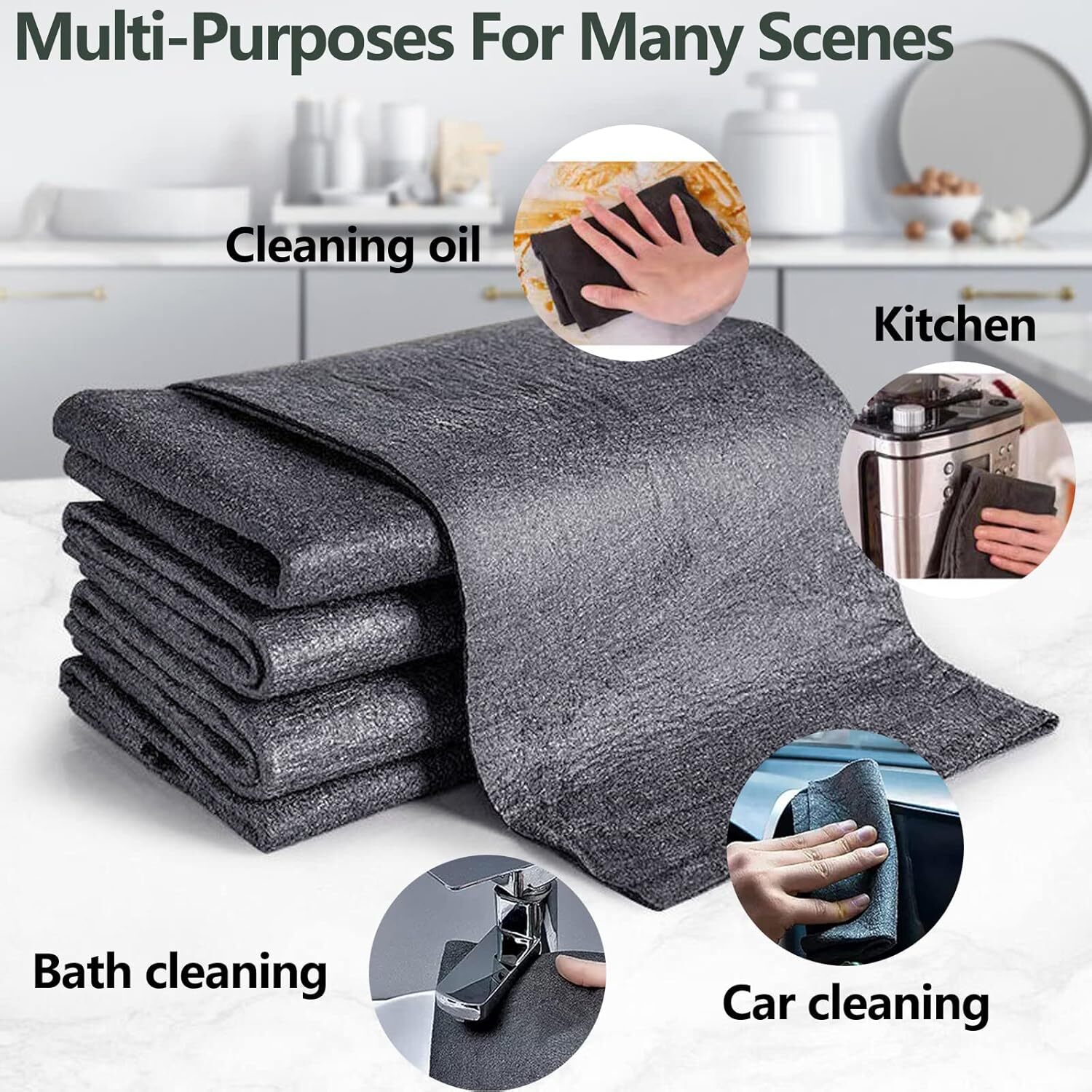 10X Thickened Magic Cleaning Cloth Streak Free Microfiber Cleaning Rag Reusable.