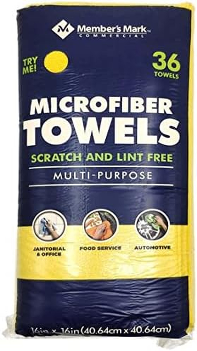 Member’S Mark 16″ X 16″ Microfiber Towels, 36 Count (Yellow)
